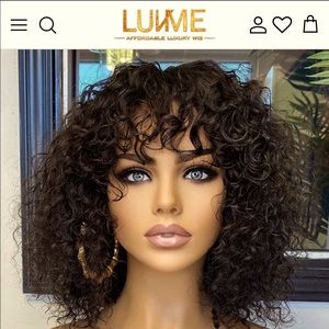 Luvme Hair Natural Short Curly Top Lace Fringe Wig With Hot Bangs | Upgraded 2.0